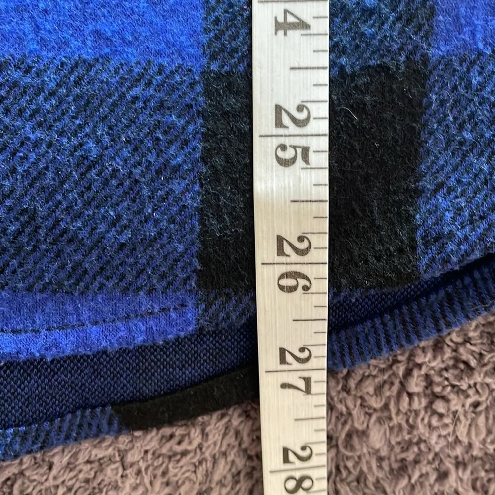 Casa Cabana Women’s Sienna Blue Black Checked Longline Shacket EUC Sz: M